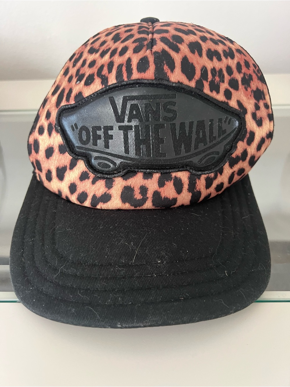 Vans Leopard Print Trucker Cap with Black Patch and Brim